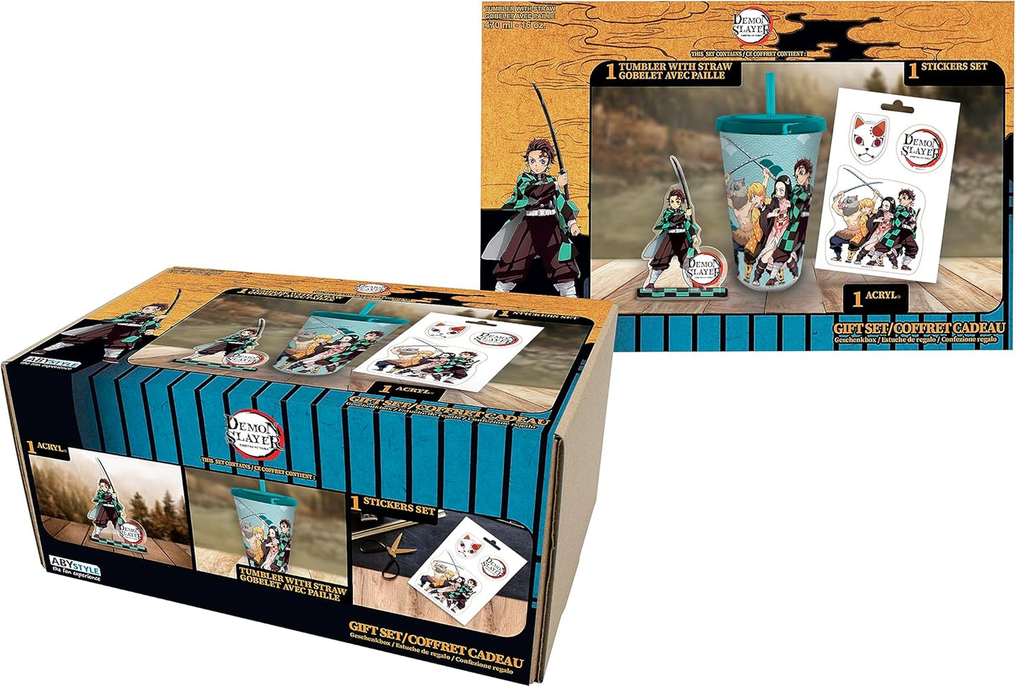 DEMON SLAYER – Pack Gobelet + Acryl + Stickers