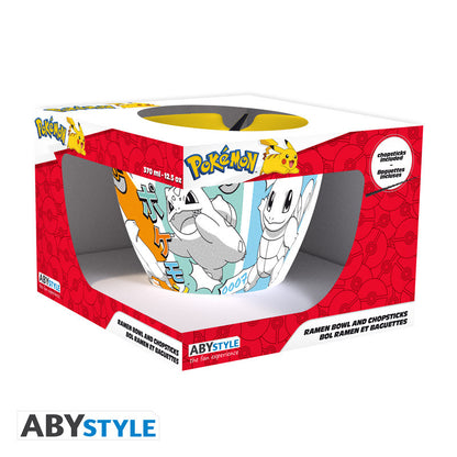 Bol à Ramen Pokémon – Starters Manga (avec baguettes)