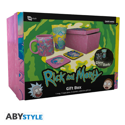Pack Rick and Morty – Verre XXL + Mug + 2 Sous-verres